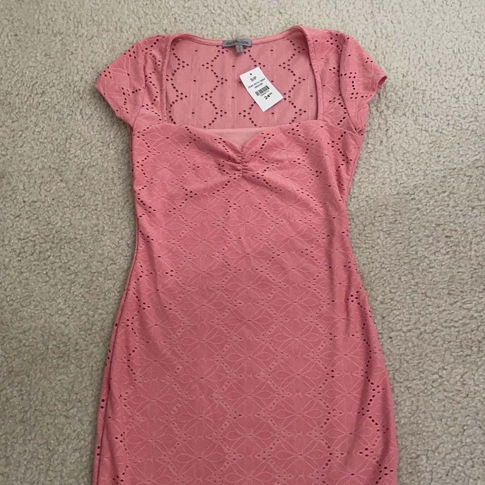 Eyelet bodycon dress